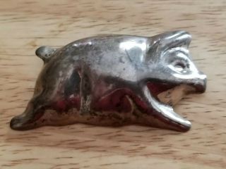 Vintage Mexico Signed Sterling Silver 925 Taxco Puffy Pig Pin / Brooch