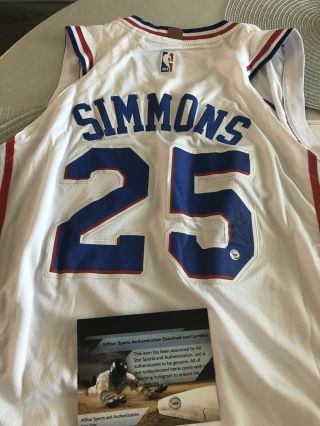 Ben Simmons Signed Philadelphia 76ers White Jersey