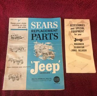 Vintage Pair Jeep Accessories Catalogs 1962 Sears Kaiser Jeep Corporation