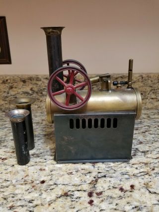 Antique Ernst Plank Germany Model Steam Engine With Double 2.  5 " Top Wheels