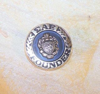 Vintage Sigma Alpha Epsilon Fraternity " Sae Founder " Crest Pin,  11/16 " Across