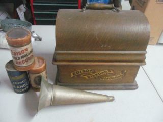 Antique Edison Standard Cylinder Phonograph Model - A Style Case