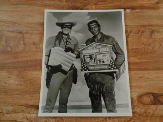 Vintage The Lone Ranger Photo Clayton Moore Jay Silverheels Christmas Seals 8x10