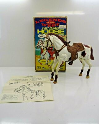 Vintage Excel Legends Of The West White & Brown Pinto Horse 400