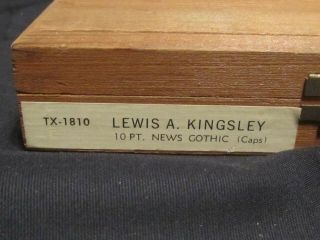 Vintage Kingsley Co.  Hollywood,  Calif Machine Type Hot Foil Stamping Letters 2