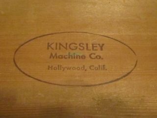 Vintage Kingsley Co.  Hollywood,  Calif Machine Type Hot Foil Stamping Letters 3