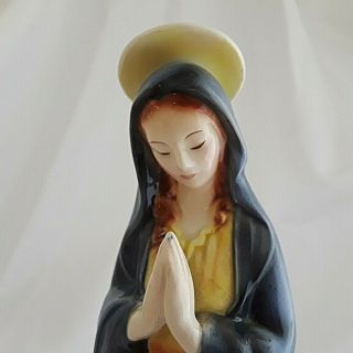 Vintage Lefton Praying Virgin Mary Porcelain Figurine STATUE Madonna 80266 10 