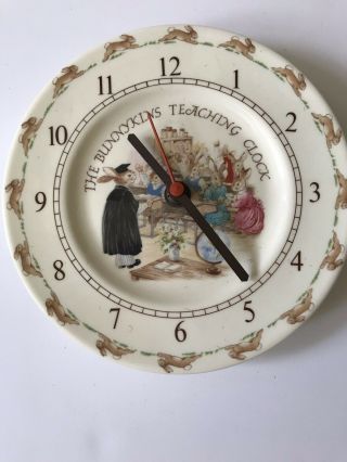 Vtg Royal Doulton “the Bunnykins” Teaching Clock Made In England