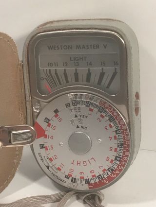 Weston Master V Light Meter In Case Vintage Camera Equipment