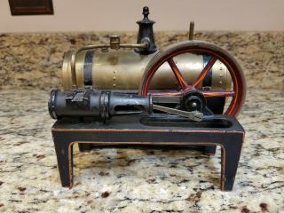 Antique Weeden Bavaria Early Model Steam Engine With Cast Iron Base & 4 " Wheel
