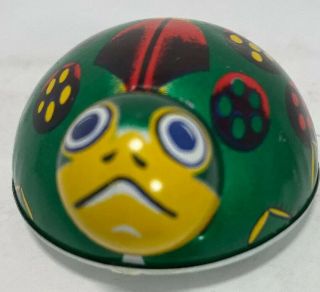 Vintage Friction Tin Toy Green Ladybug Made In Japan