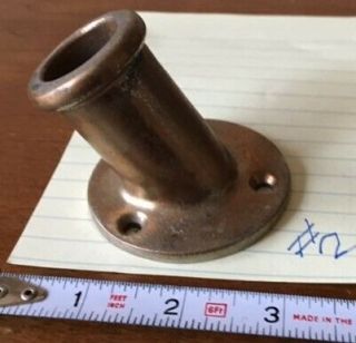 Vintage Heavy Solid Brass/bronze Flag Pole / Light Mast Base From Wood Boat