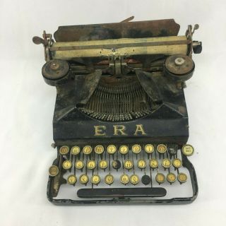 Ultra Rare Vintage Antique Old Era Portable Typewriter Types 3 Bank Keys Italy