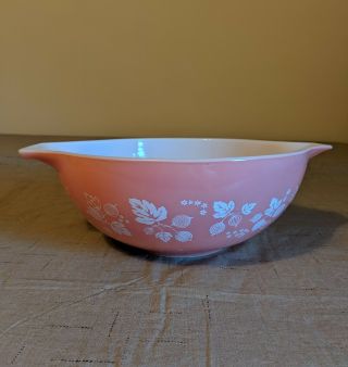 Vintage Pyrex Pink Gooseberry Cinderella 444 4 Quart Mixing Bowl 2