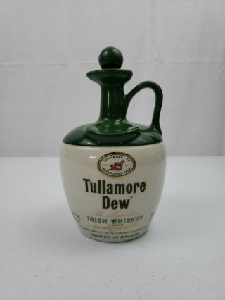 Vtg Tullamore Dew Irish Whiskey Ceramic Decanter.  8 " T,  5 " W.