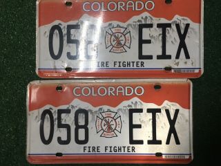 Colorado Firefighter License Plate Fire Fighter
