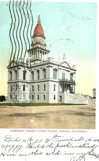 Vintage Postcard - Humboldt County Court House,  Eureka,  Ca