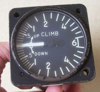 Vintage Bendix Avionics Aircraft Rate Of Climb Indicator Gauge