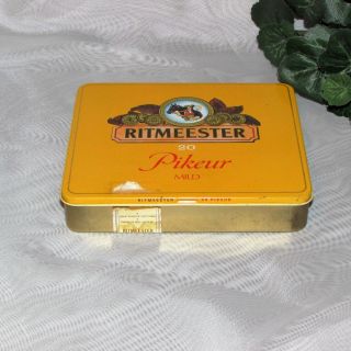 Ritmeester Pikeur Mild Vintage Cigar Tin 20 Flat Box Yellow Holland Tobacco