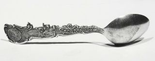 Old 1920s SIGNED FT Dearborn Massacre Chicago Masonic Temple 925 Silver SPOON 2