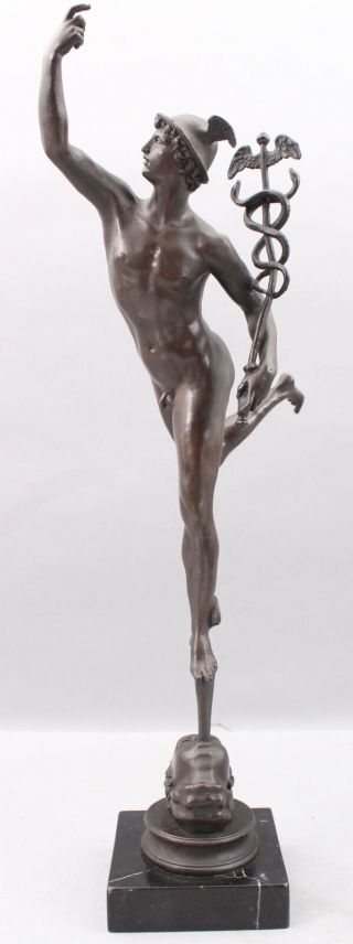 Antique 19thC Victorian Grand Tour Bronze Sculpture,  Nude Mercury Man,  NR 2