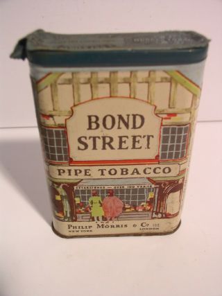 Vintage Bond Street Pipe Tobacco Tin Phillip Morris