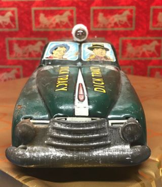 Vintage Marx Dick Tracy Police Dept Squad No.  1 Tin Litho Wind Up Toy Car