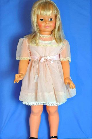 Vintage 35 " Platinum Blonde Ideal Toy Corp.  Patty Playpal Doll Gorgeous