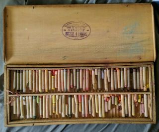 Antique/vintage Girault Pastels Colors Set Wood Box 160 Colors,  / -