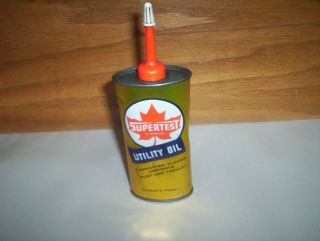 Vintage Supertest Utility Oil Handy Oiler 4oz Can Tin (empty) " All Canadian "