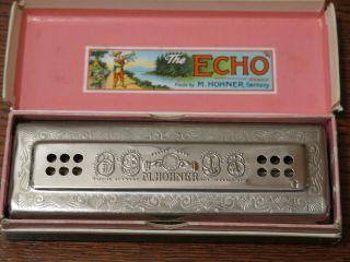 Vintage The Echo Harp Harmonica By M.  Hohner,  Made In Germany