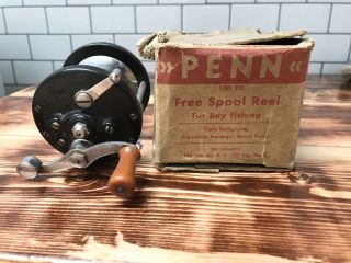 Early Vintage Penn Fishing Reel 190 And Early Box Side Plate Scene