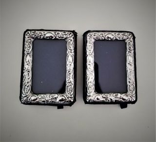 Vintage Sterling Silver Picture Frame Pair By Dr&s,  London 1989