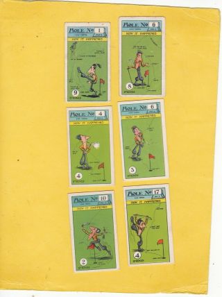 Imperial Tob.  Co.  Canada.  Six Type Cards Smokers Golf Cards.  Cat £36.  00.  Isd 1925.