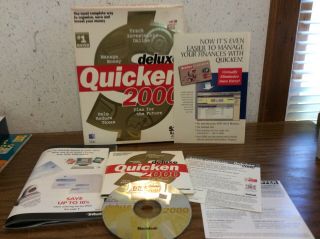 Quicken Deluxe 2000 Cd - Rom Intuit Software Classic Mac Big Box Vintage Compusa