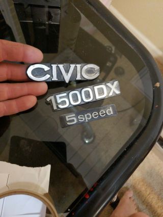 Vintage Honda Civic 1500dx 5 Speed Emblem Set