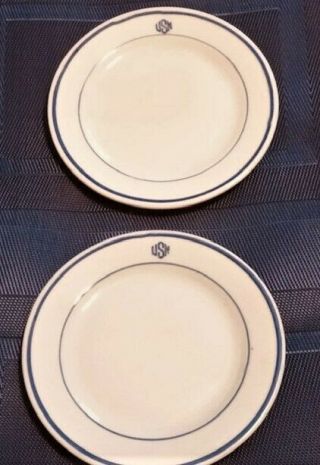 2 Vintage Wwii Era Usn Us Navy Officer Mess 7 " Bread Plate Tepco China