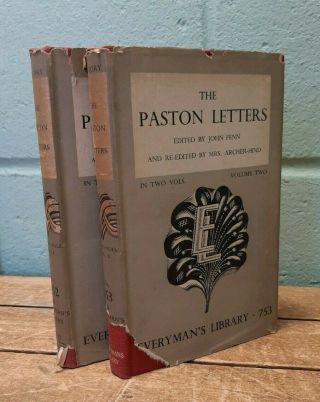 1951 The Paston Letters Volumes 1 And 2 Everymans 