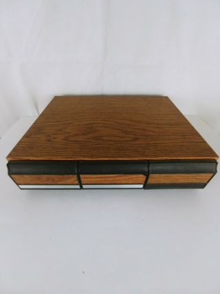 Vintage Faux Wood 42 Cassette Holder 3 Drawer Storage Case