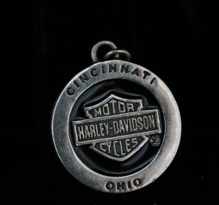 Vintage Designer Harley Davidson Cincinnati Ohio Sterling Silver Dangle Charm 2