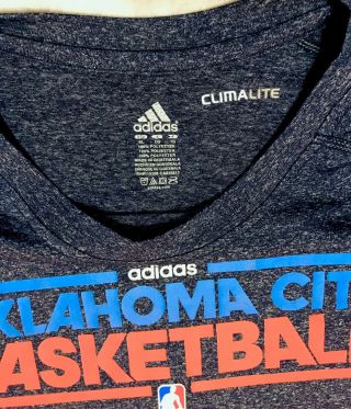 Adidas Men ' s Oklahoma City Thunder OKC NBA Team Practice Basketball Shirt XL 3