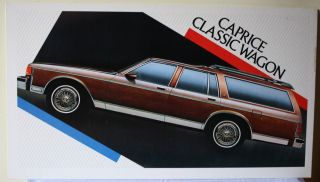 Vintage 1986 Chevrolet Caprice Classic Wagon Dealer Poster Cardboard