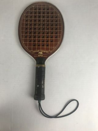 Vintage Autograph By Marcraft Paddle Platform Tennis Racket Wood Ok 2