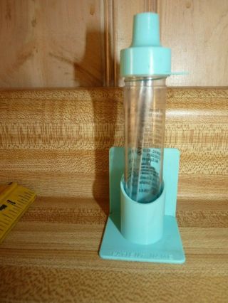 Vintage American Hospital Supply Tomac Glass Thermometer And Disinfecting Holder