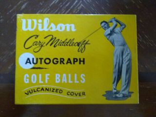 Vintage Wilson Autograph Cary Middlecoff Golf Balls 2 Sleeves Nib Circa 1940 " S