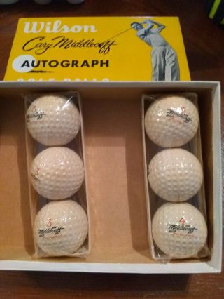 Vintage Wilson Autograph Cary Middlecoff Golf Balls 2 Sleeves NIB circa 1940 