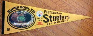 Vintage Pittsburgh Steelers Nfl 1979 Afc Champions Bowl Xiii Pennant