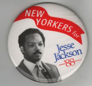 Vintage Political Pin 1988 Jesse Jackson Pin Yorkers For Jesse Jackson Pin