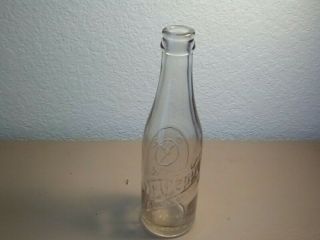 Vintage Dr Pepper Soda Bottle 6 1/2 Ozs Clock With Hands At 10 2 4 Embossed