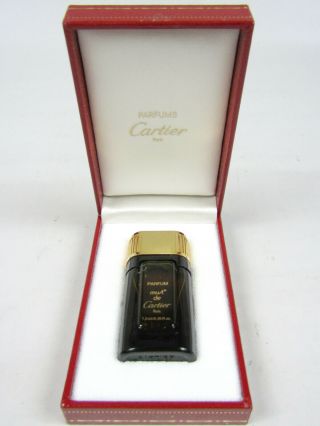Vintage Must De Cartier Parfum Perfume 7.  5ml.  25 Oz Glass Bottle Box